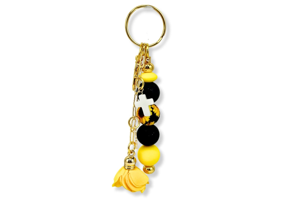 Faith Sunflower Keychain