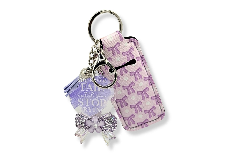 Purple Chapstick Keychain