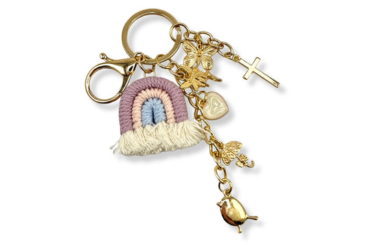 Rainbow Crochet Keychain