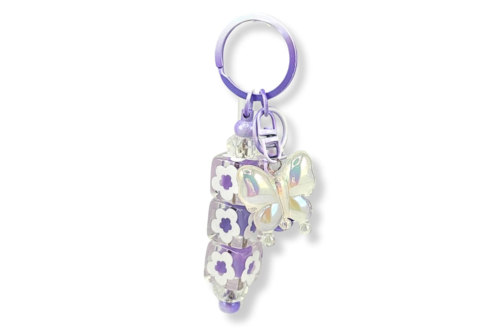 Butterfly Flower Keychain
