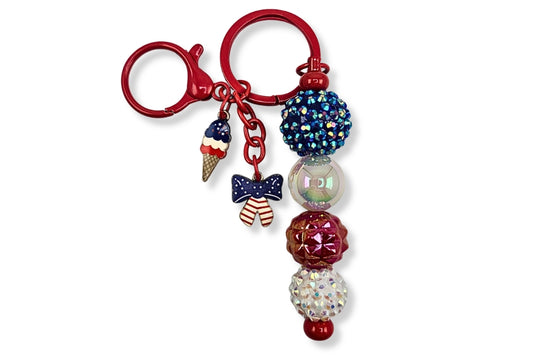 4th of July Keychain Bow
